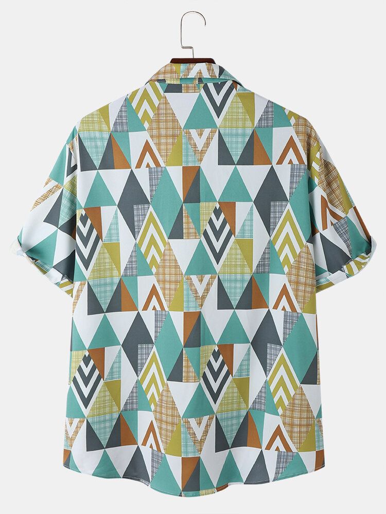 Casual Argyle Mönster Pocket Shirts För Män