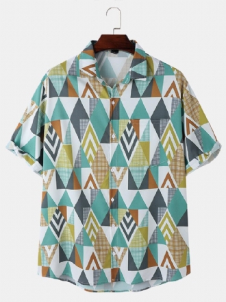 Casual Argyle Mönster Pocket Shirts För Män