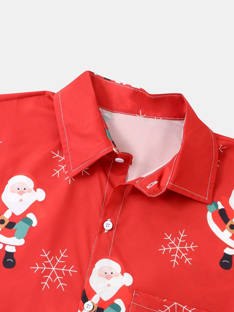 Herr Jultomte Snow Digitaltryckta Casual Short Shirts