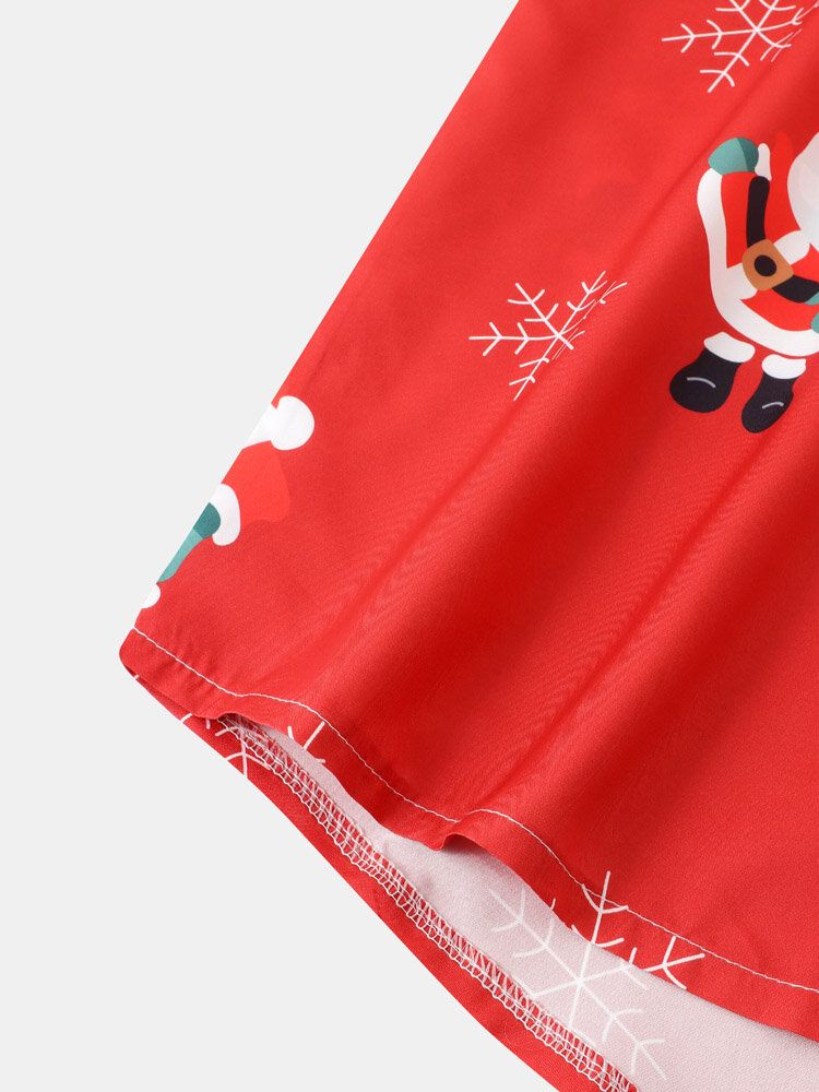 Herr Jultomte Snow Digitaltryckta Casual Short Shirts