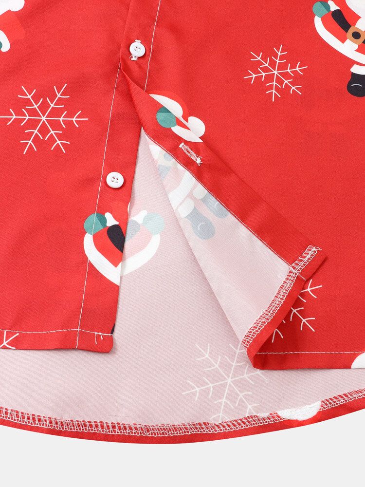 Herr Jultomte Snow Digitaltryckta Casual Short Shirts