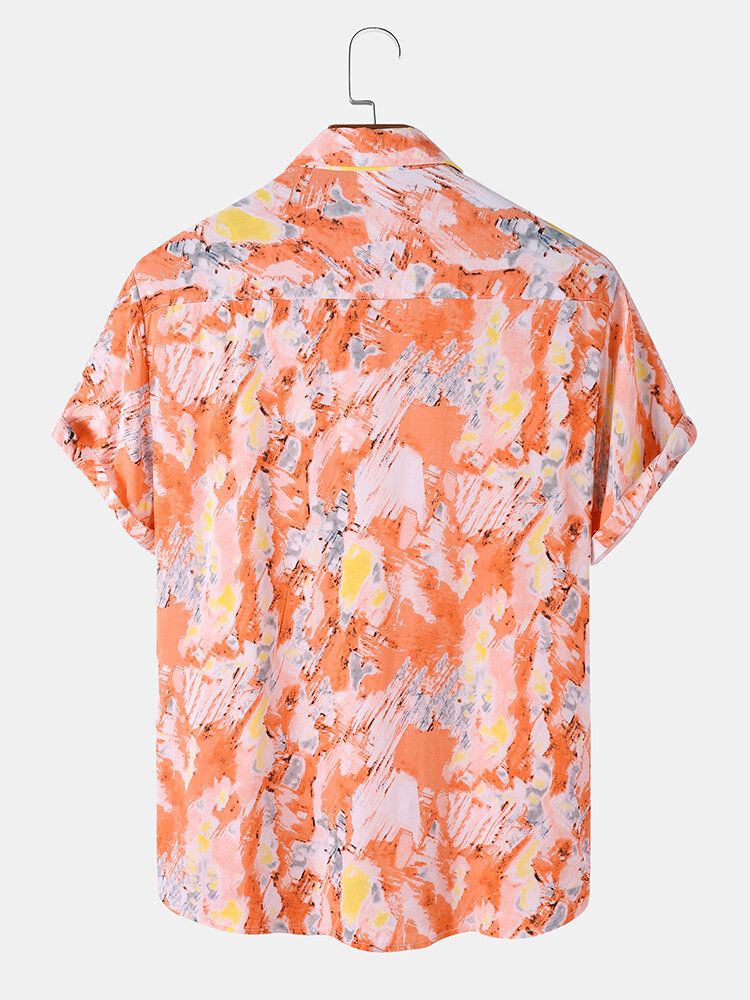 Män Graffititryck Semester Mjuka Andas Graceful Leisure Shirts