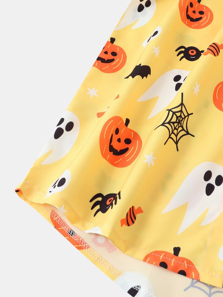 Rolig Skjorta För Män Halloween Ghost Pumpkin Pattern