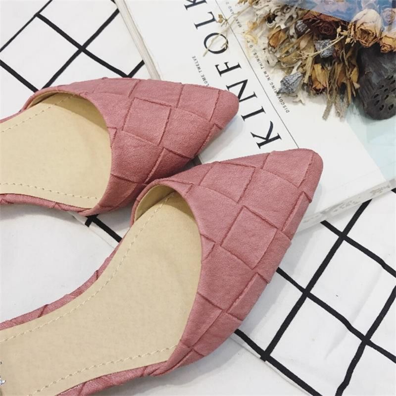 Dam Bekväm Spetsad Tå Chic Ankel Spänne Strap D'orsay Flats