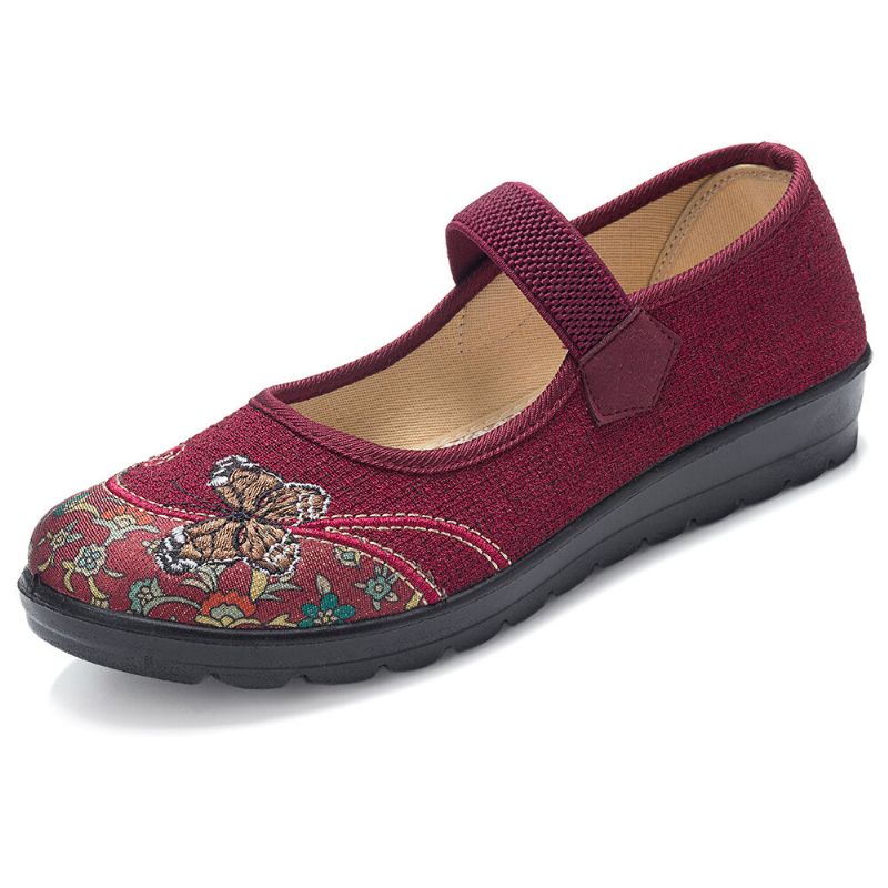 Dam Bekväma Halkfria Elastiska Band Mary Jane Flat Loafers