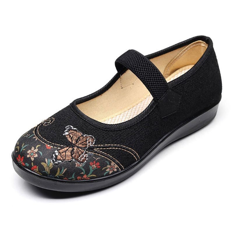 Dam Bekväma Halkfria Elastiska Band Mary Jane Flat Loafers