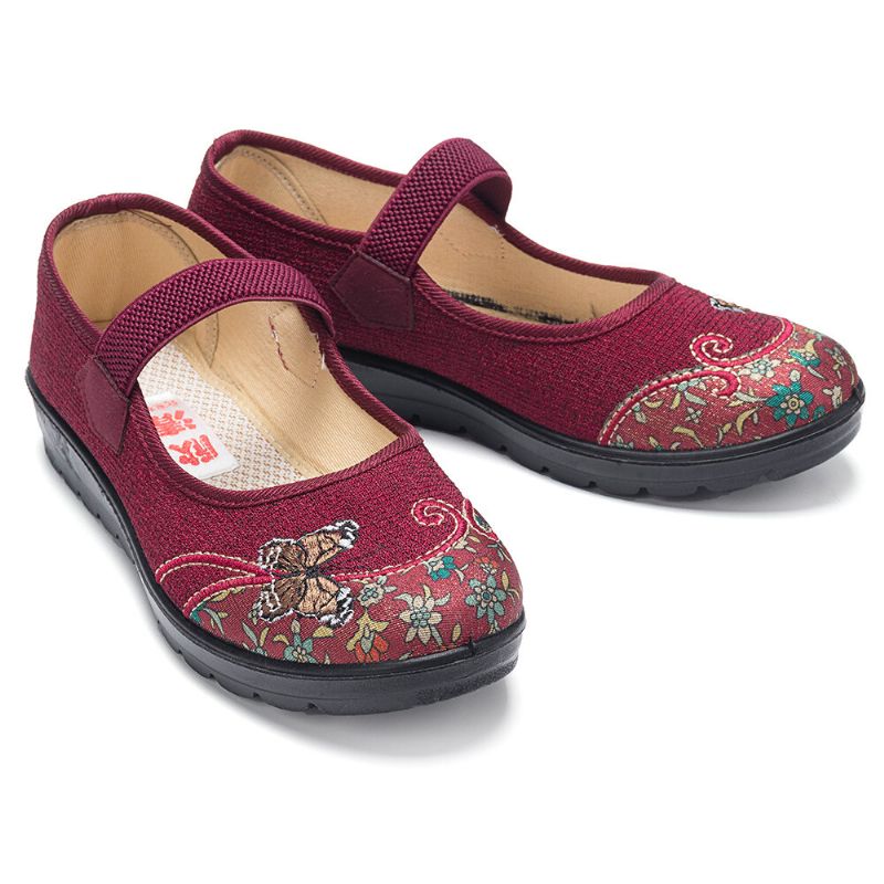 Dam Bekväma Halkfria Elastiska Band Mary Jane Flat Loafers