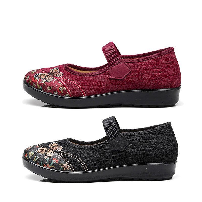 Dam Bekväma Halkfria Elastiska Band Mary Jane Flat Loafers