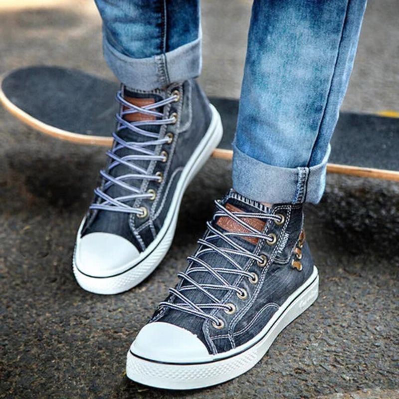 Dam Denim Comfy Wearable Casual Sports High Top Flats