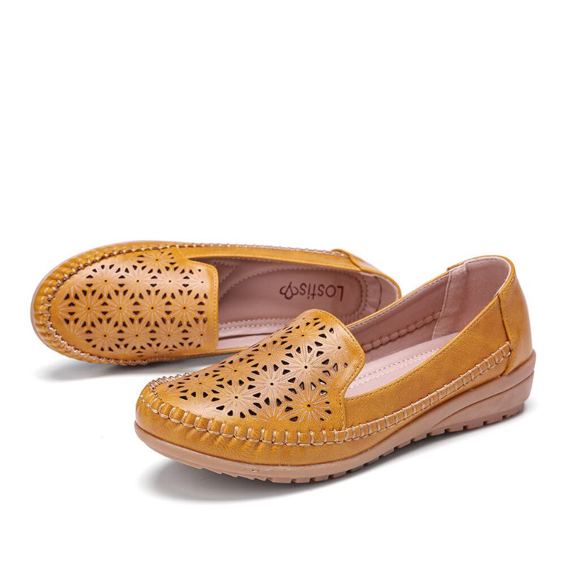 Dam Floewrs Hollow Comfy Non Slip Casual Flat Loafers