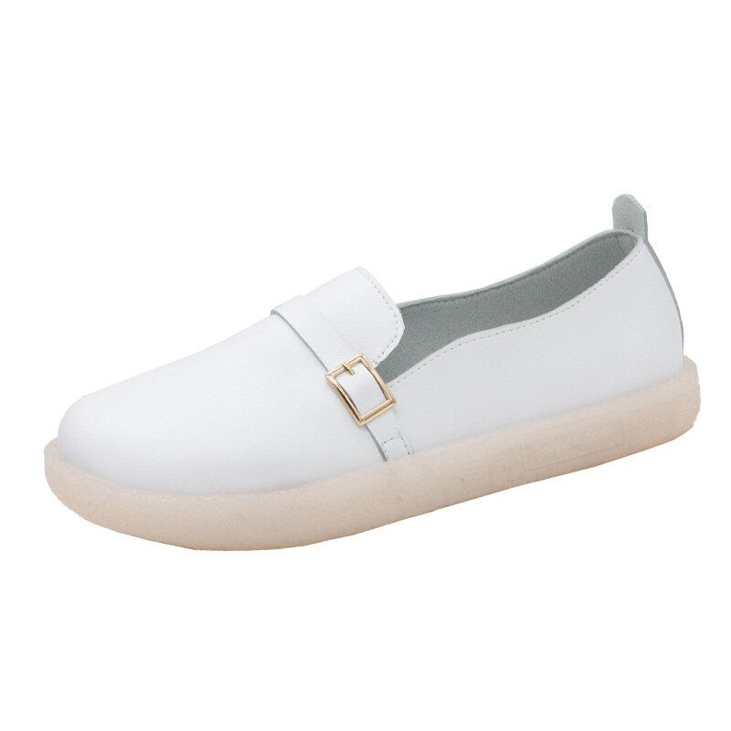 Dam Lättviktsspänne Enfärgad Mjuk Slip On Casual Comfy Flats