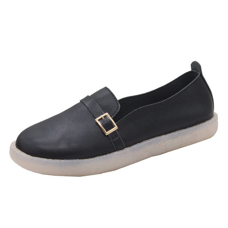 Dam Lättviktsspänne Enfärgad Mjuk Slip On Casual Comfy Flats