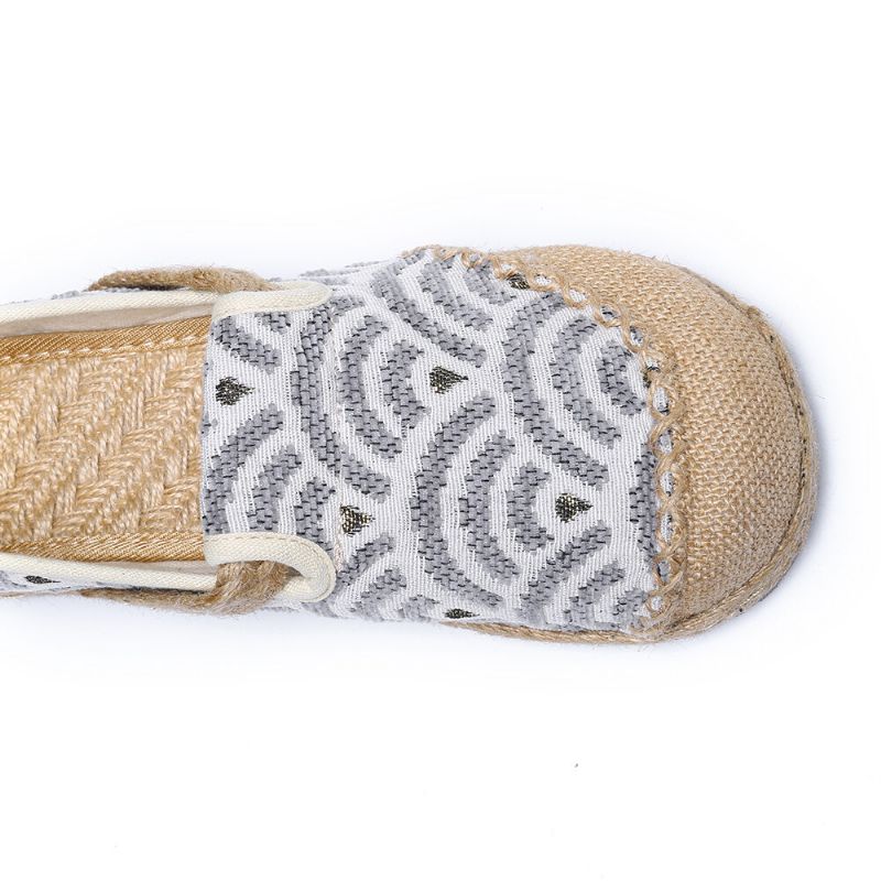 Dam Linne Bekväm Bärbar Rund Tå Casual Espadrille Flat Loafers