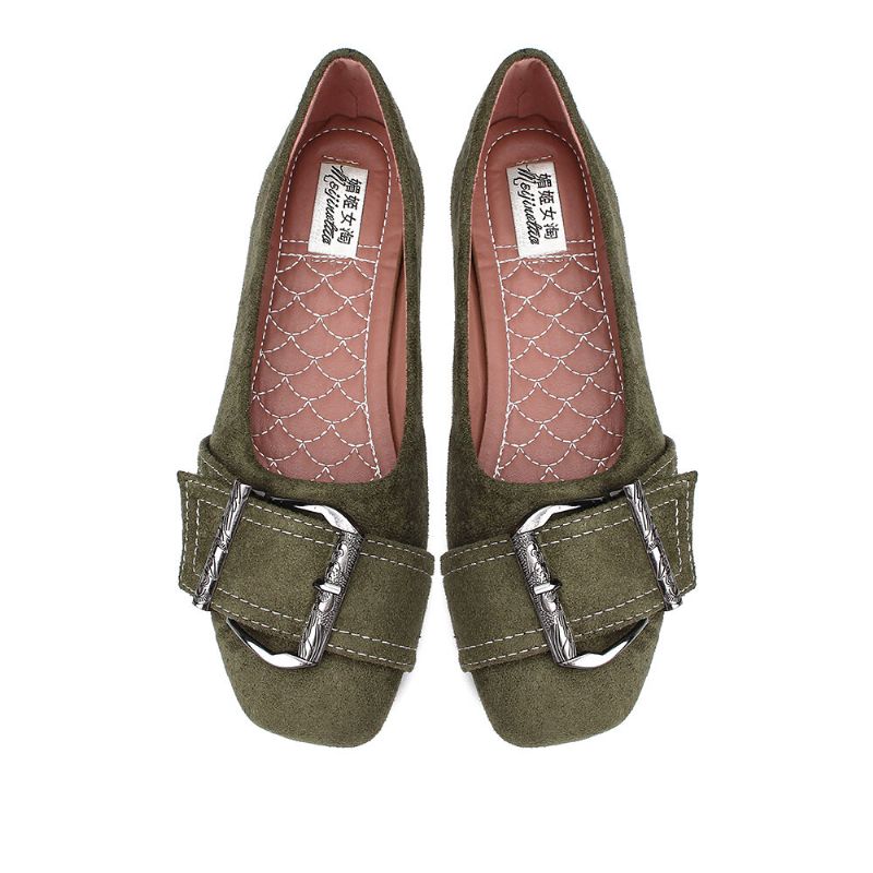 Dam Metalldekor Enfärgad Slip On Flats Loafers