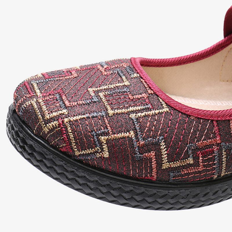 Damer Gamla Pekingtyg Elastiska Slip On Resistant Loafers