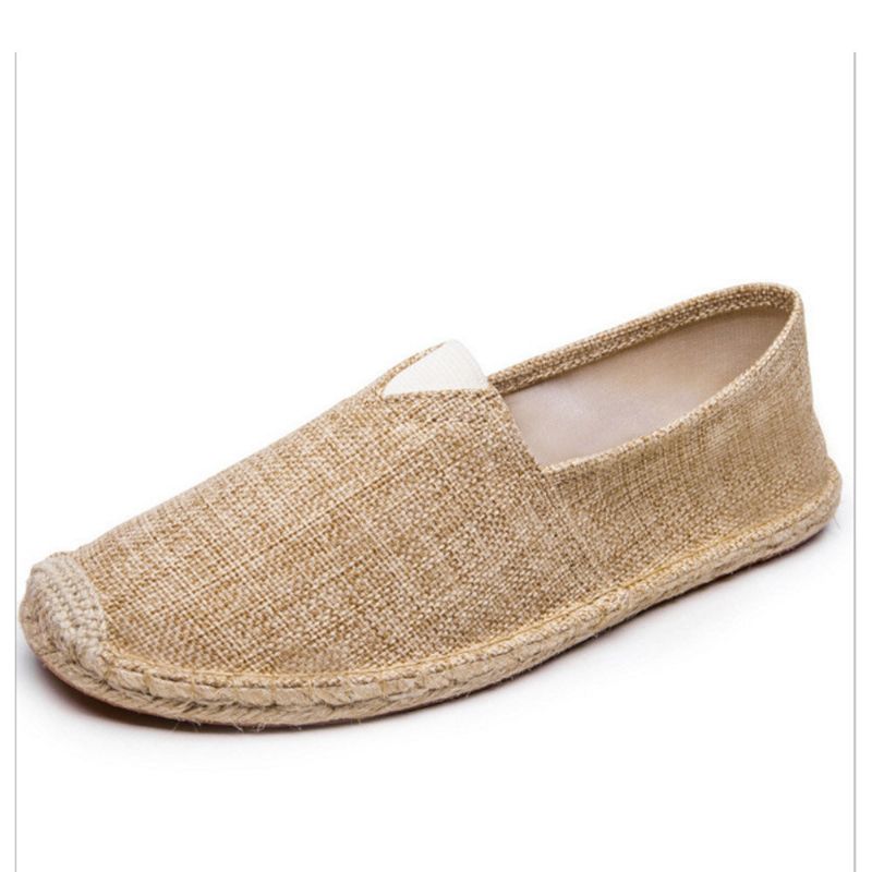 Damer Large Storlek Enfärgad Slip-on Espadrilles Fisherman Flat Shoes