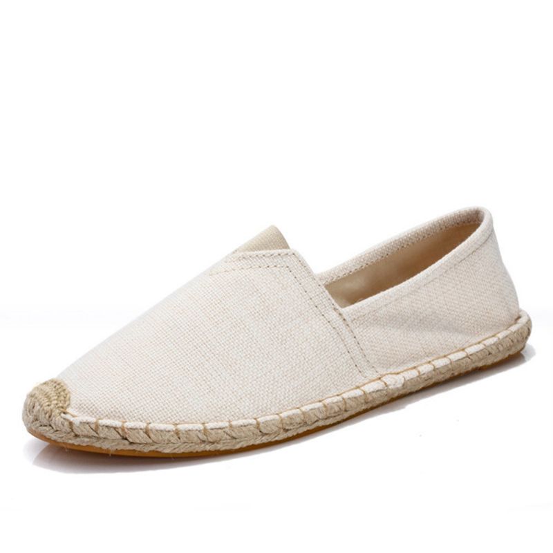 Damer Large Storlek Enfärgad Slip-on Espadrilles Fisherman Flat Shoes