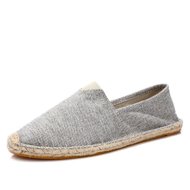 Damer Large Storlek Enfärgad Slip-on Espadrilles Fisherman Flat Shoes