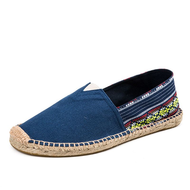 Damer Stor Storlek Etnisk Stil Linne Slip-on Espadrille Fisherman's Shoes