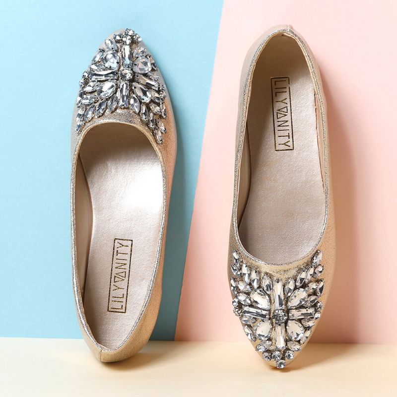 Damer Sweet Rhinestone Dam Lättvikts Rhinestone Dressy Flats