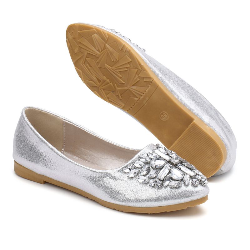 Damer Sweet Rhinestone Dam Lättvikts Rhinestone Dressy Flats