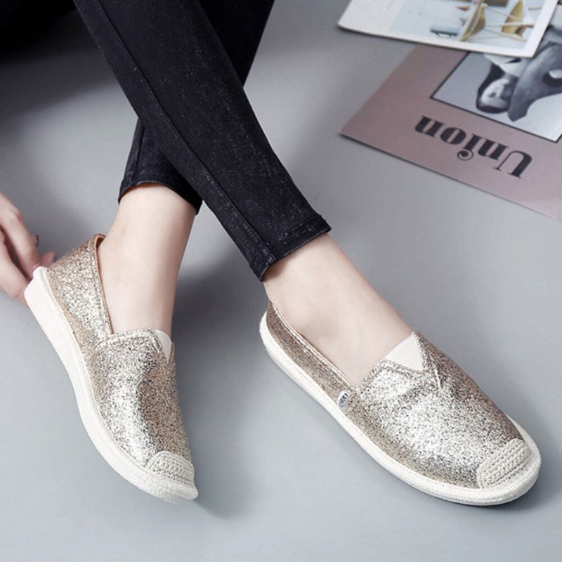 Dampaljettdekor Elastiskt Band Mjukt Bekvämt Casual Fisherman Flats Skor