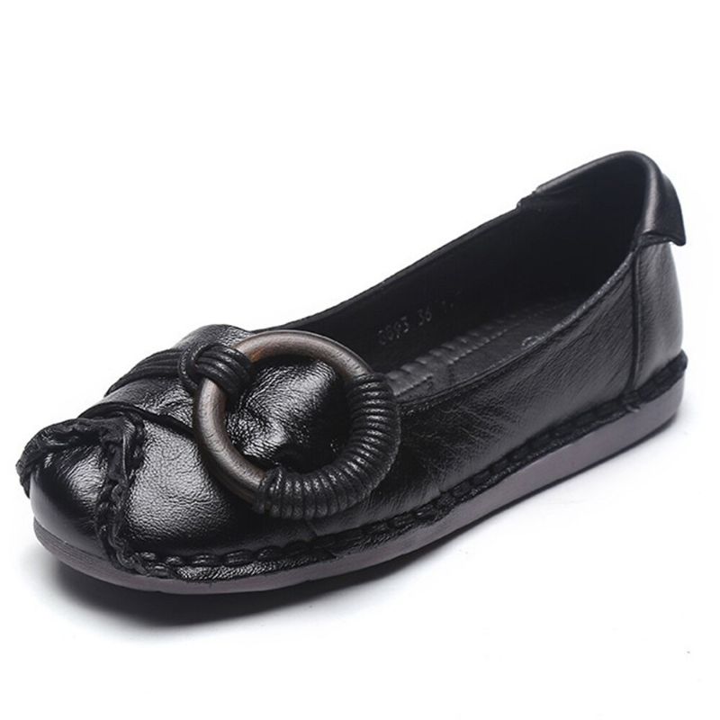 Handgjorda Handgjorda Inredningsdetaljer För Kvinnor Mjuk Mjuk Sula Casual Leather Loafers