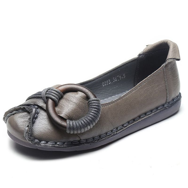 Handgjorda Handgjorda Inredningsdetaljer För Kvinnor Mjuk Mjuk Sula Casual Leather Loafers