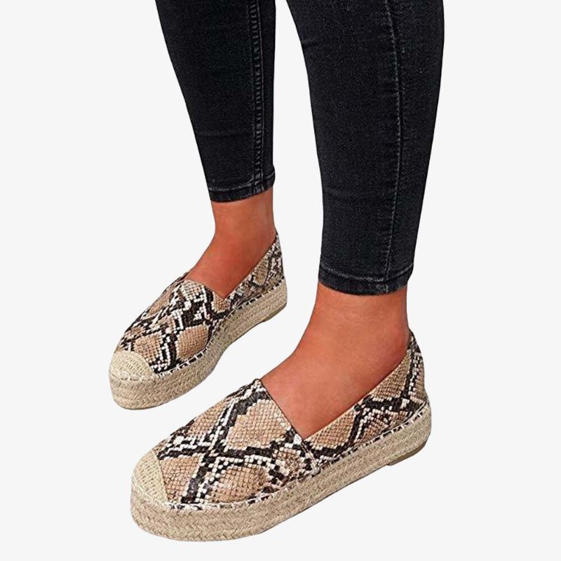 Kvinnor Bekväm Bärbar Casual Espadrille Slip On Platform Flats