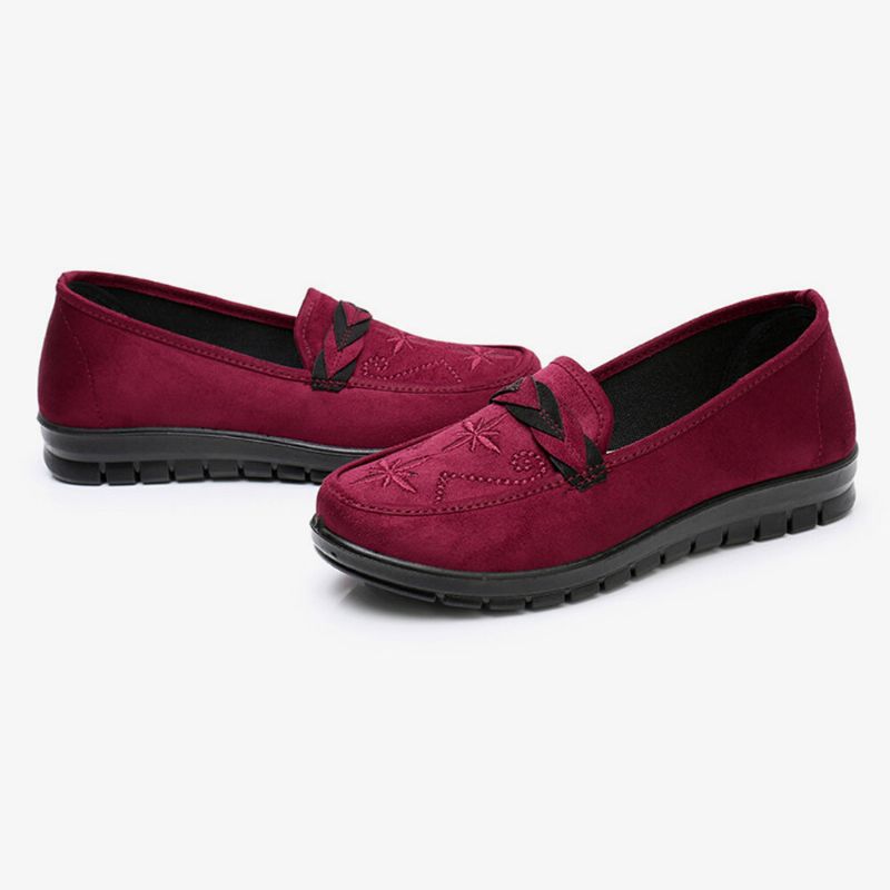 Kvinnor Blommor Broderi Grunda Bärbara Slip-on Loafers