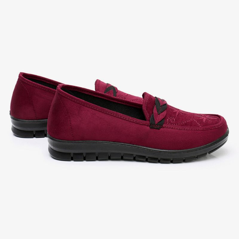 Kvinnor Blommor Broderi Grunda Bärbara Slip-on Loafers