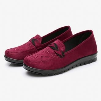 Kvinnor Blommor Broderi Grunda Bärbara Slip-on Loafers