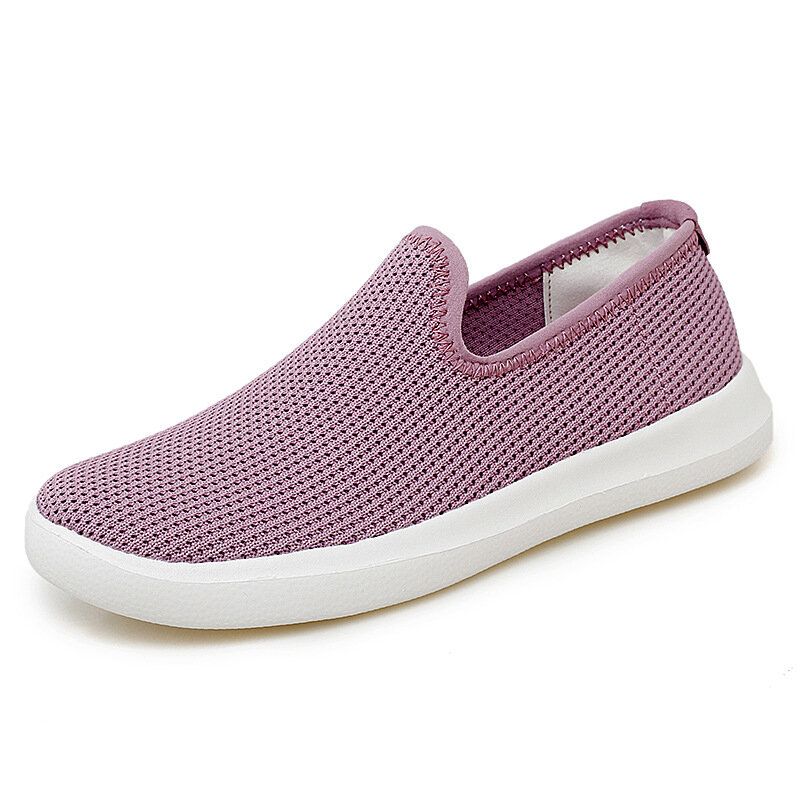 Kvinnor Casual Andas Mesh-tyg Mjuk Sula Slip-on Loafers