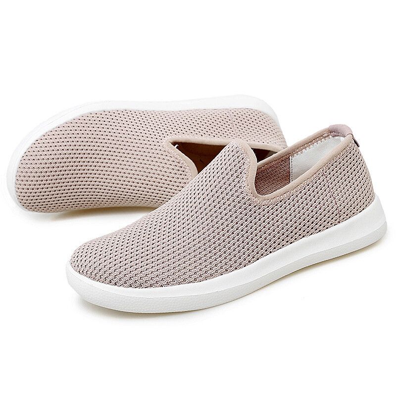 Kvinnor Casual Andas Mesh-tyg Mjuk Sula Slip-on Loafers