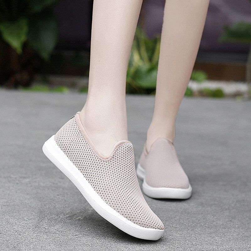 Kvinnor Casual Andas Mesh-tyg Mjuk Sula Slip-on Loafers