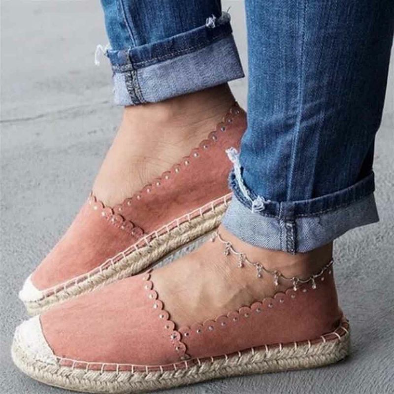 Kvinnor Casual Comfy Andas Espadrille Flat Slip On Flats