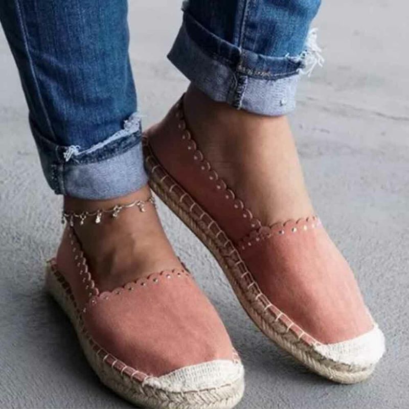 Kvinnor Casual Comfy Andas Espadrille Flat Slip On Flats