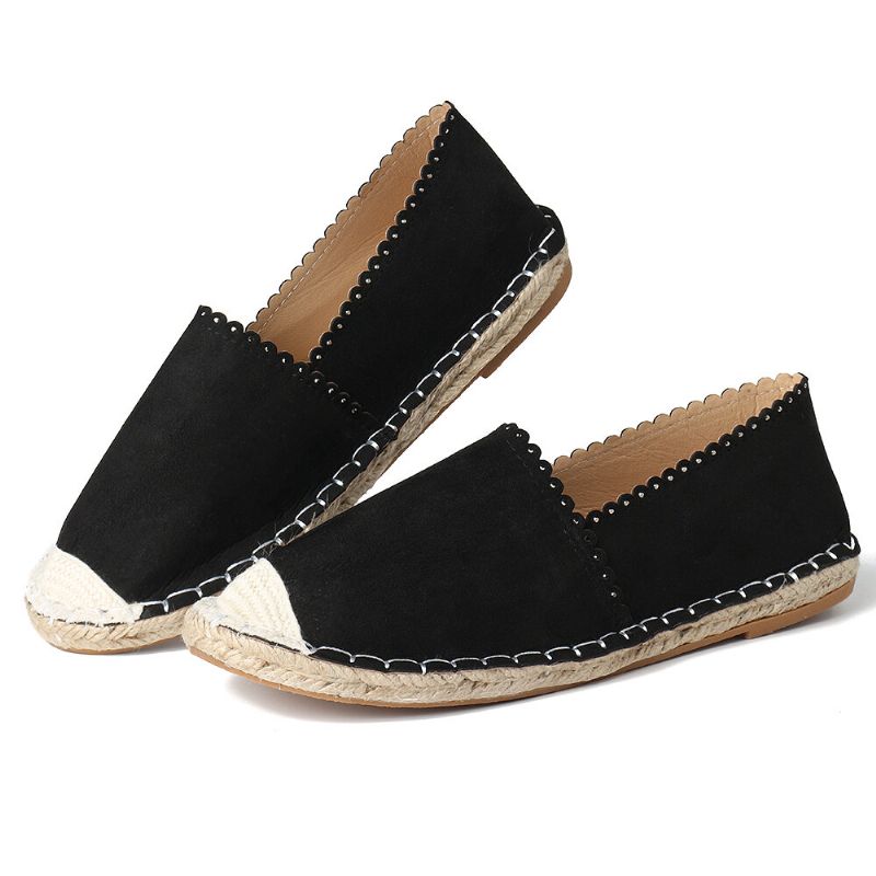 Kvinnor Casual Comfy Andas Espadrille Flat Slip On Flats