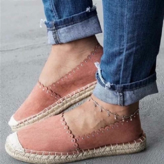 Kvinnor Casual Comfy Andas Espadrille Flat Slip On Flats