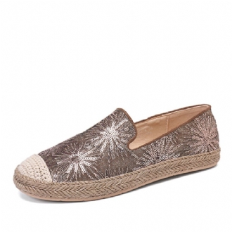 Kvinnor Casual Paljettblommor Mönster Espadrille Flats Loafers