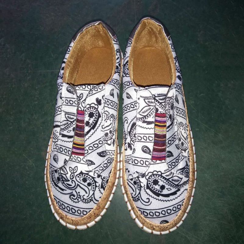 Kvinnor Folkways Printing Comfy Slip On Casual Flat Shoes