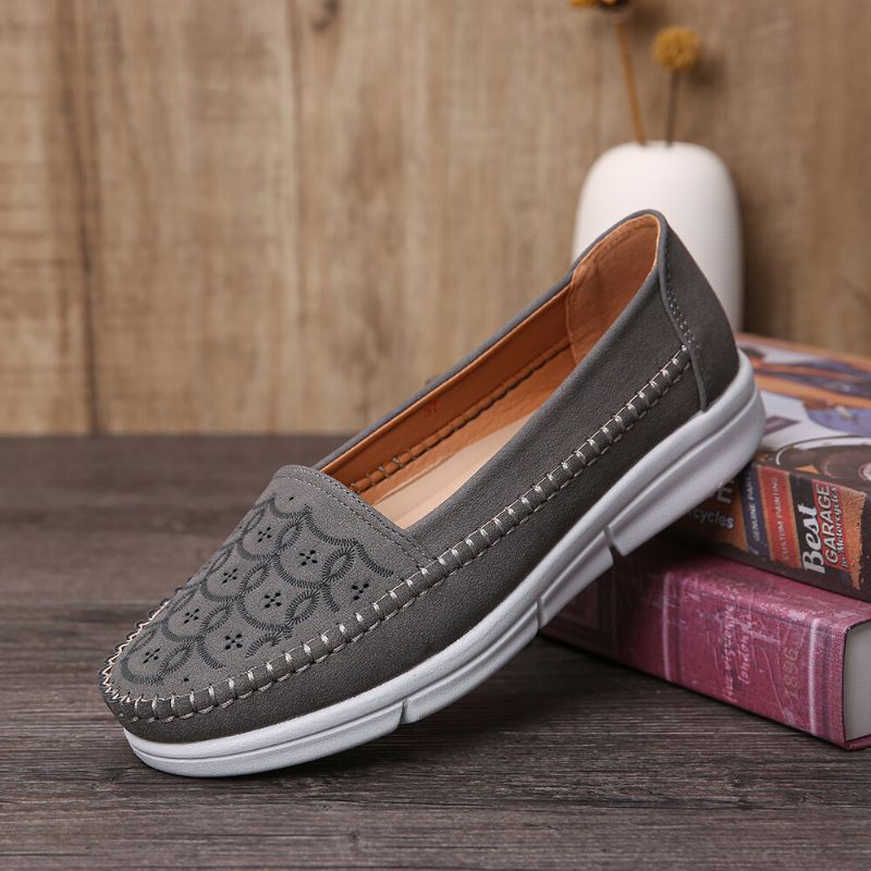 Kvinnor Hand Stricing Hollow Comfy Massage Andas Casual Flats