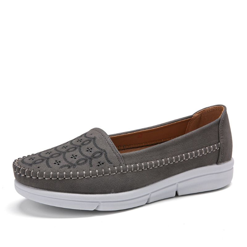 Kvinnor Hand Stricing Hollow Comfy Massage Andas Casual Flats