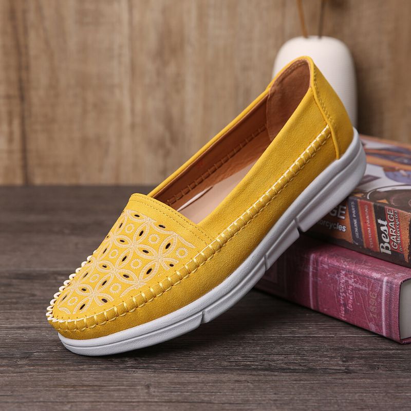 Kvinnor Hollow Comfy Massage Mjuk Sula Casual Slip On Falts