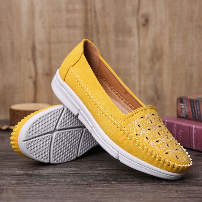 Kvinnor Hollow Comfy Massage Mjuk Sula Casual Slip On Falts