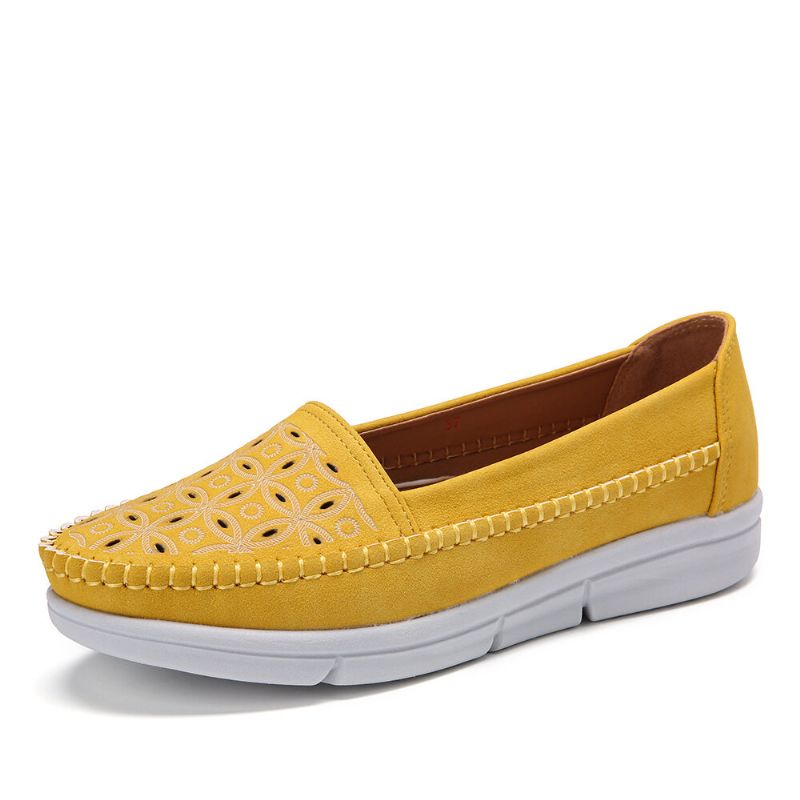 Kvinnor Hollow Comfy Massage Mjuk Sula Casual Slip On Falts