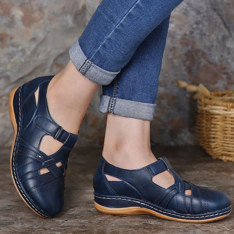 Kvinnor Hollow Out Bekväma Andas Spring Flats Casual Skor