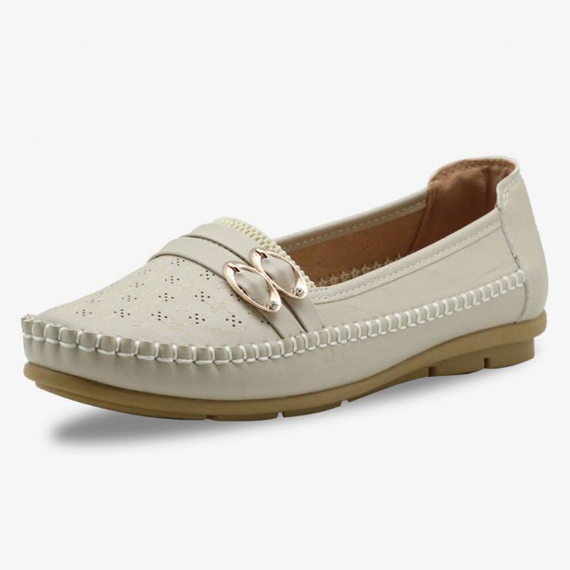 Kvinnor Ihåligt Spänne Slip On Soft Andas Casual Flats