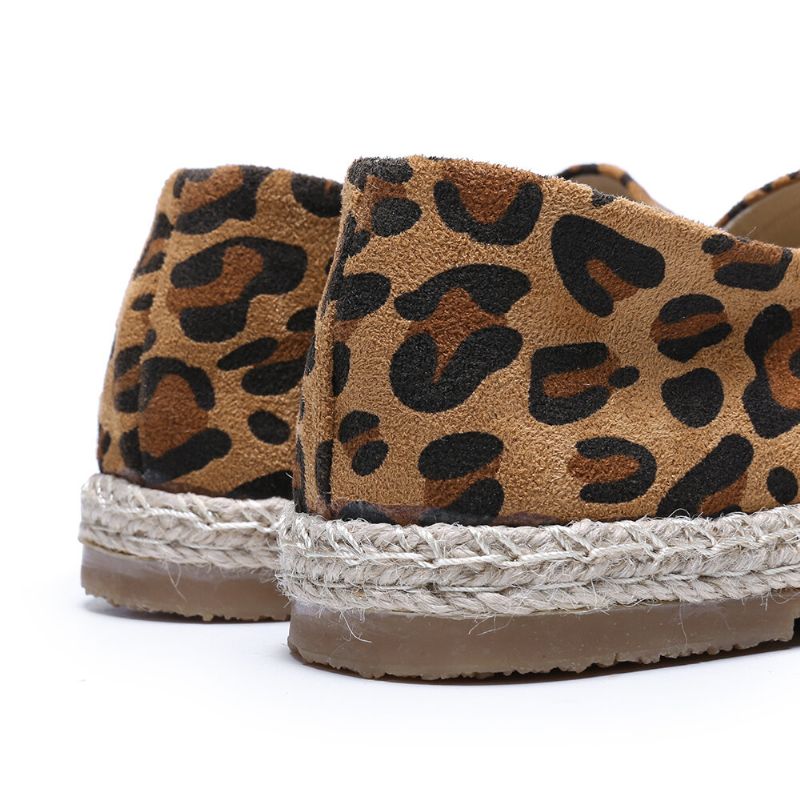 Kvinnor Leopardtryck Bekväm Lättvikt Casual Slip On Espadrille Flats