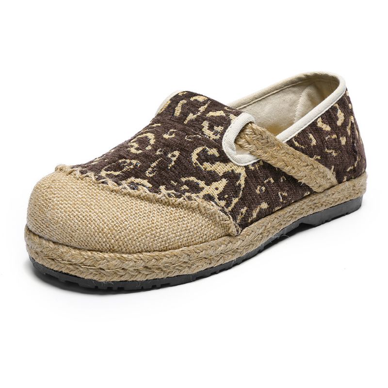 Kvinnor Linne Handgjorda Espadrille Comfy Wearable Casual Loafers